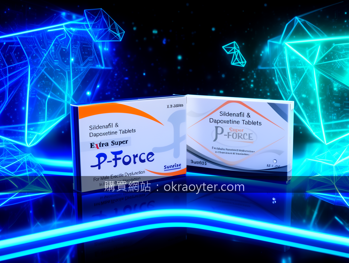 FUTURISTIC TECH with neon LED lights. Place the P-Force Sildenafil & Dapoxetine