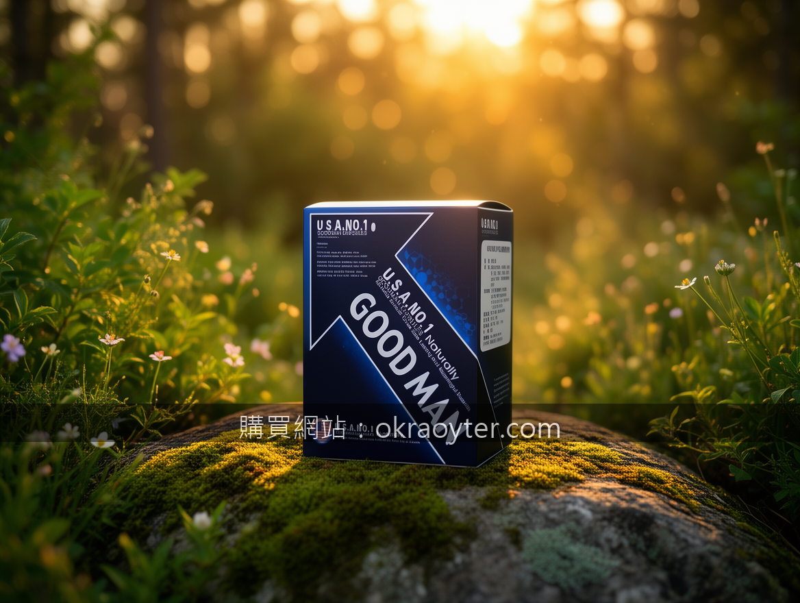 GOLDEN HOUR OUTDOOR with natural bokeh. Place the GOODMAN CAPSULES box (約15x10x5