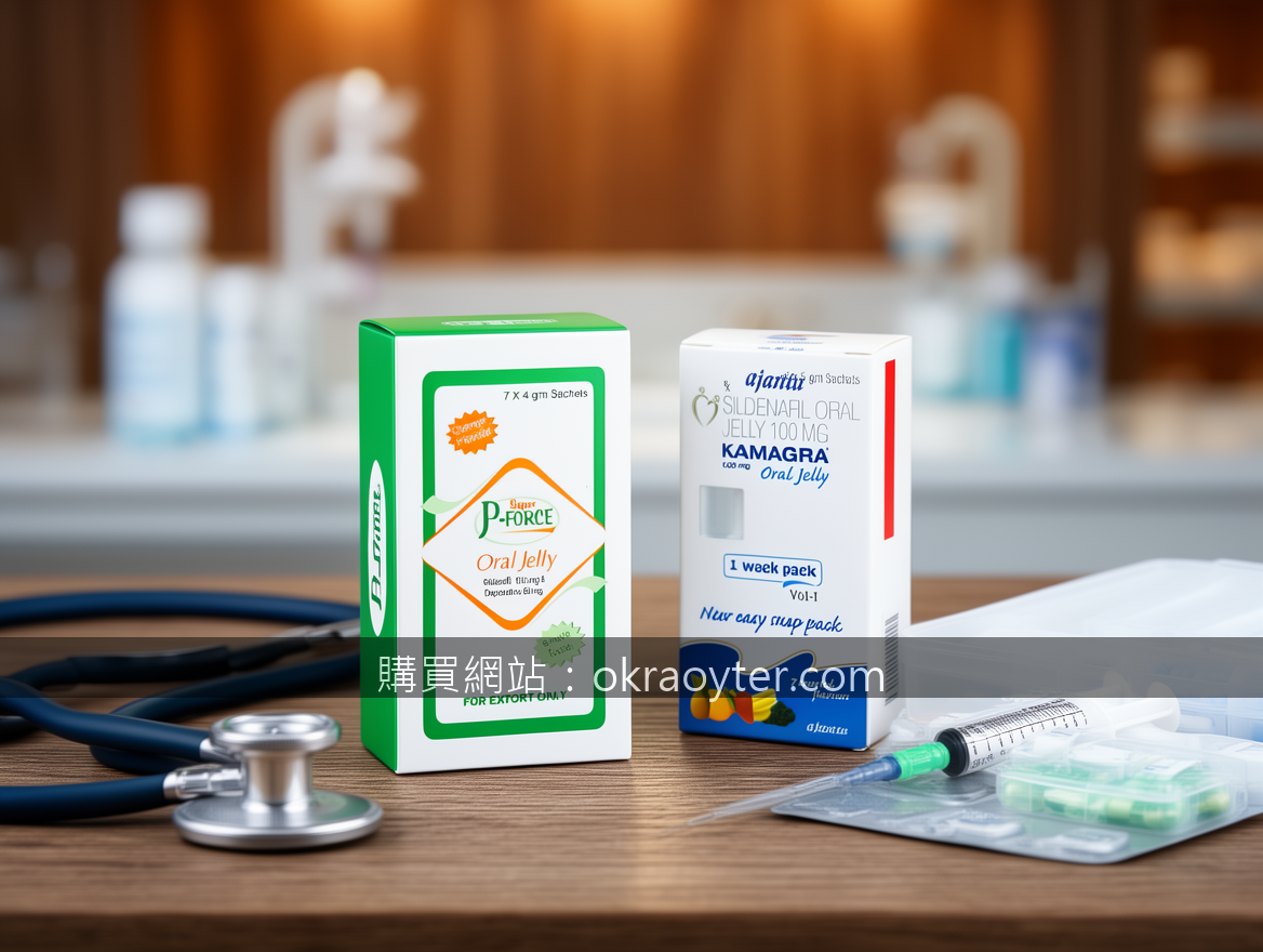 Luxury scene product photography. Place the Super P-Force Oral Jelly and Kamagra